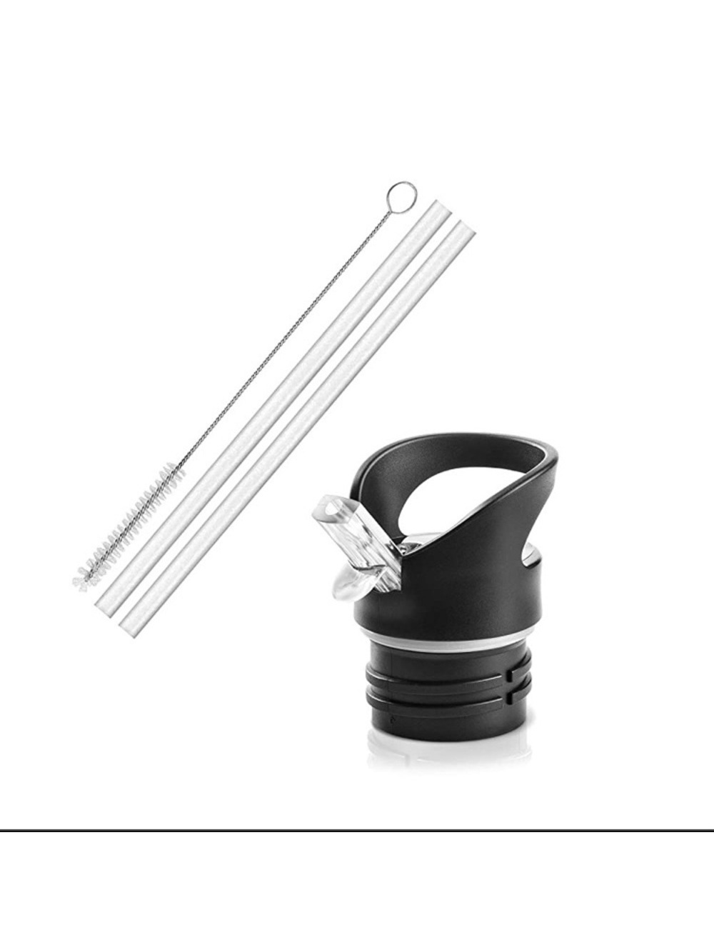 WaterFit Straw Lid Replacement for Hydro Flask Standard Mouth + 2 Straws & Brush